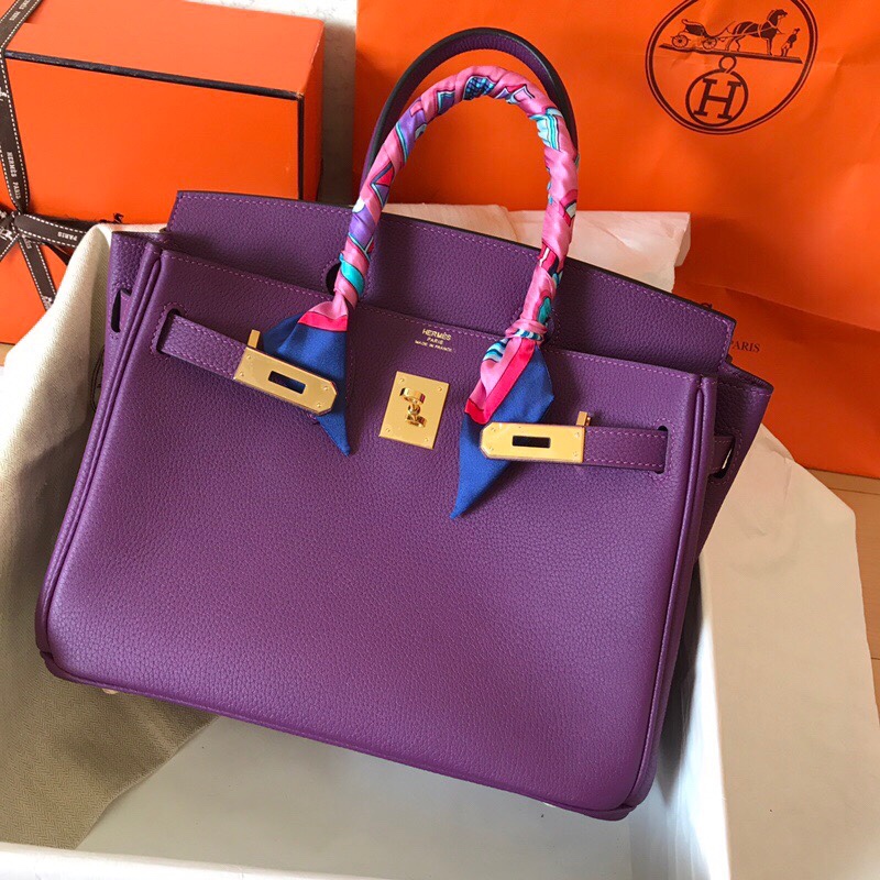 Hermes Birkin 35CM Togo Leather Handbag Anemone Purple